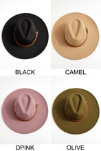 Load image into Gallery viewer, Leather Belt Buckle Strap Fedora Hat
