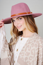 Load image into Gallery viewer, Leather Belt Buckle Strap Fedora Hat
