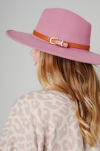 Load image into Gallery viewer, Leather Belt Buckle Strap Fedora Hat
