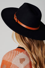 Load image into Gallery viewer, Leather Belt Buckle Strap Fedora Hat
