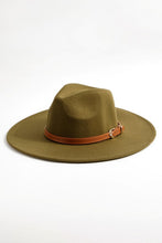 Load image into Gallery viewer, Leather Belt Buckle Strap Fedora Hat
