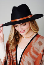 Load image into Gallery viewer, Leather Belt Buckle Strap Fedora Hat
