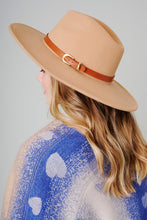 Load image into Gallery viewer, Leather Belt Buckle Strap Fedora Hat

