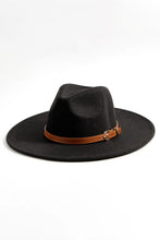Load image into Gallery viewer, Leather Belt Buckle Strap Fedora Hat
