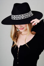 Load image into Gallery viewer, Aztec Print Strap Fedora Hat
