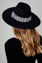 Load image into Gallery viewer, Aztec Print Strap Fedora Hat
