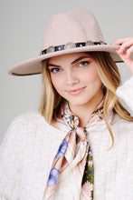Load image into Gallery viewer, Concho Leather Strap Fedora Hat
