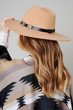 Load image into Gallery viewer, Concho Leather Strap Fedora Hat
