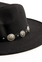 Load image into Gallery viewer, Concho Leather Strap Fedora Hat
