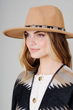 Load image into Gallery viewer, Concho Leather Strap Fedora Hat
