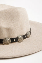 Load image into Gallery viewer, Concho Leather Strap Fedora Hat
