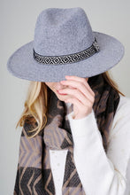 Load image into Gallery viewer, Aztec Print Strap Fedora Hat
