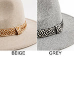Load image into Gallery viewer, Aztec Print Strap Fedora Hat

