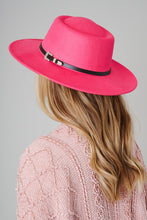 Load image into Gallery viewer, Felt Buckle Fedora Hat
