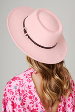 Load image into Gallery viewer, Felt Buckle Fedora Hat
