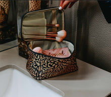 Load image into Gallery viewer, The Danielle -  Metallic Leopard Makeup Bags
