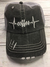 Load image into Gallery viewer, Coffee Heartbeat Trucker Hat
